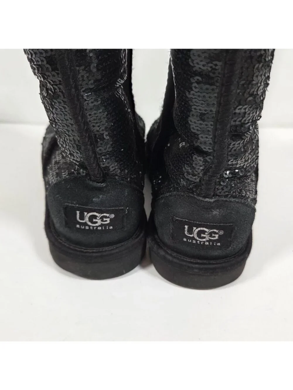 UGG Classic Short Sequin Boots Black Kids Size 5 Sparkle
